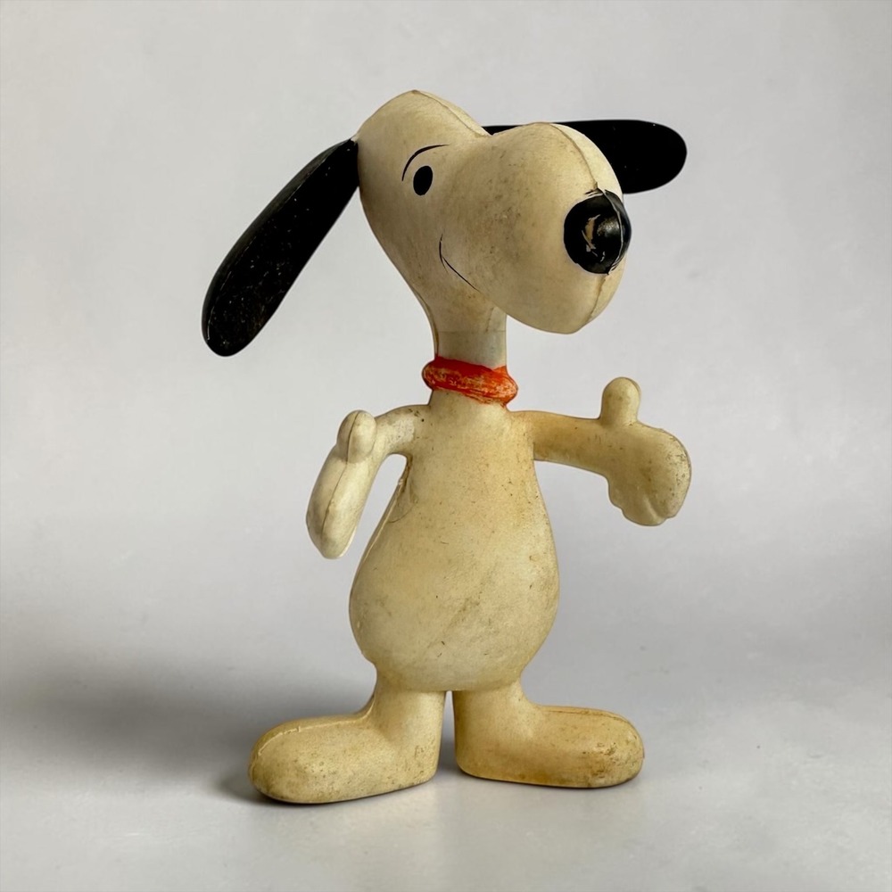 United Feature Syndicate Snoopy Bendable Rubber Toy 5in White Vintage‎ 1969